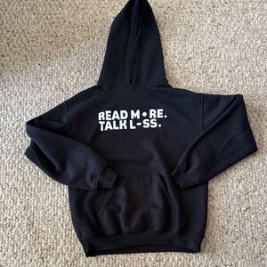 Black Hoodie with Graphic Text